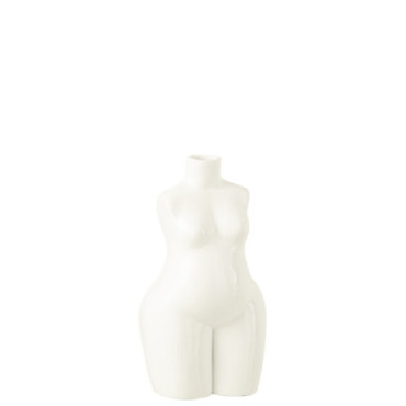 Vase Femme Corps Resine Brillant Blanc S