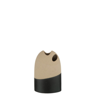 Vase Haut Ceramique Beige/Noir S