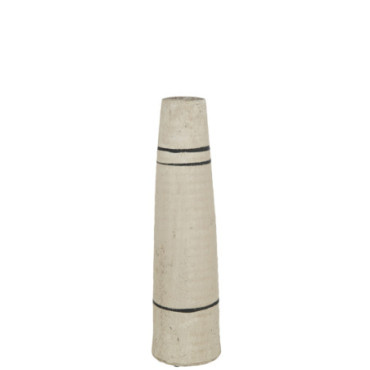 Vase Haut Ligne Terre Cuite Beige/Noir S