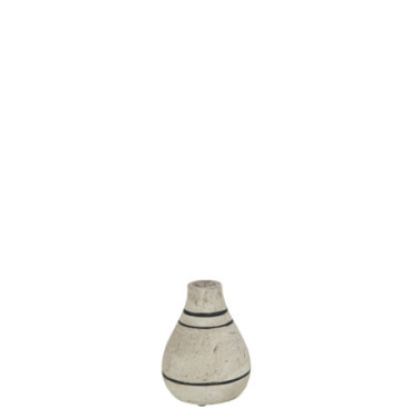 Vase Ligne Terre Cuite Beige/Noir