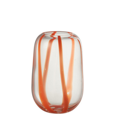 Vase Pop Art Ligne Verre Orange L