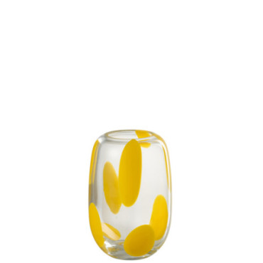 Vase Pop Art Tache Verre Jaune S