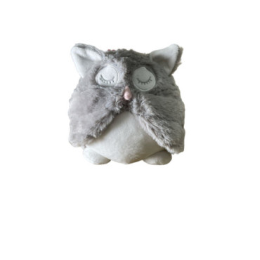 Butée de porte hibou doux gris