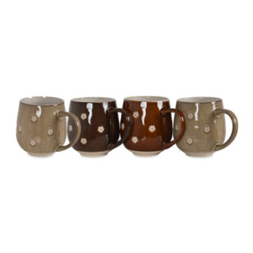 Set de 4 mugs Flower D8 H10cm