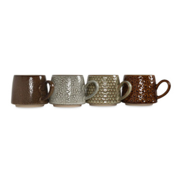 Set de 4 mugs Guépard D8,5 H8,7cm