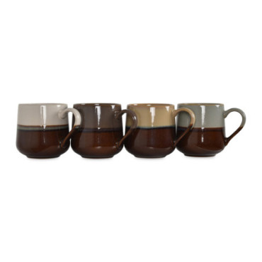 Set de 4 mugs Lion D8,5 H9,5cm