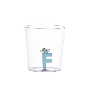 Verre nature alphabet F Raisin