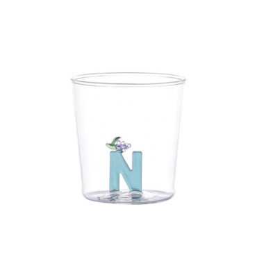 Verre nature alphabet N Raisin