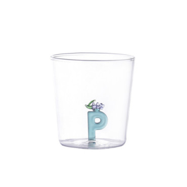 Verre nature alphabet P Raisin