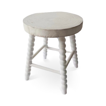 Tabouret Chelly Grand blanc D37 H45cm