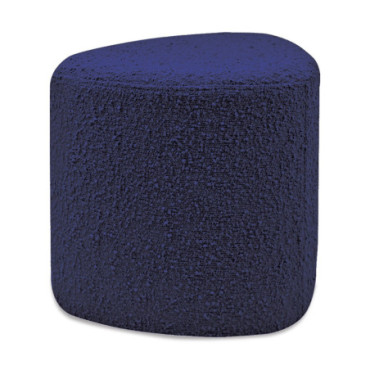 Tabouret Eve tissu bouclette bleu indigo L45 P35 H35cm