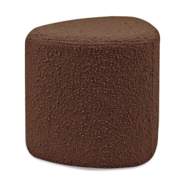 Tabouret Eve tissu bouclette marron L45 P35 H35cm