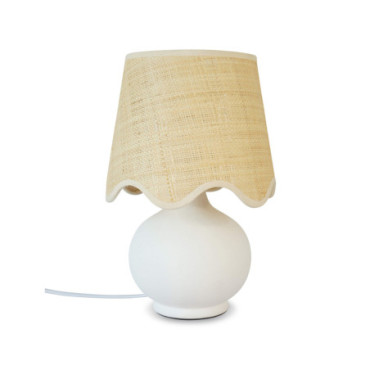 Lampe Victoire blanche D21 H32cm