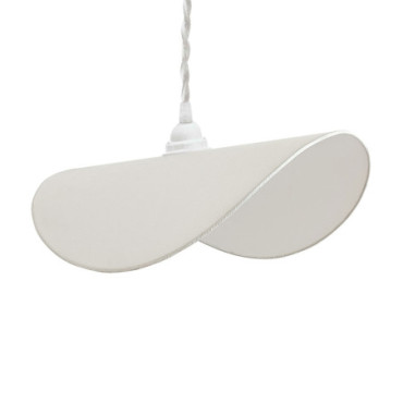 Abat-jour pour suspension capeline tissu blanc L50 P35 H16cm