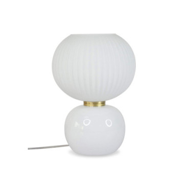 Lampe Adonis blanche D20 H28cm