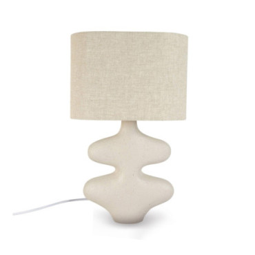 Lampe organique beige L26 P13 H40cm