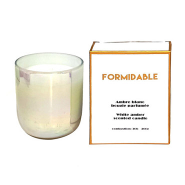 Bougie message formidable ambre blanc D7,3 H9cm