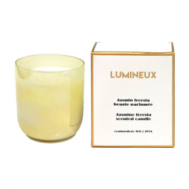 Bougie message lumineux jasmin freesia D7,3 H9cm