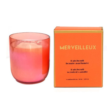 Bougie message merveilleux patchouli D7,3 H9cm