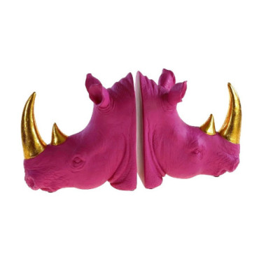 Serre-livres rhinocéros magenta x2