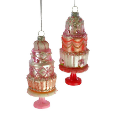 glass hanger cupcakes pink light x2