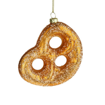 Pendentif en verre Bretzel brun