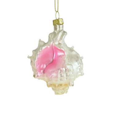 Pendentif en verre Coquillage blanc