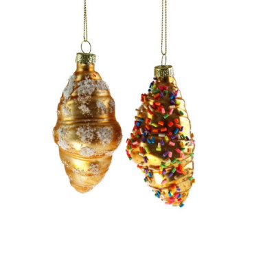 Pendentif en verre Croissant x2