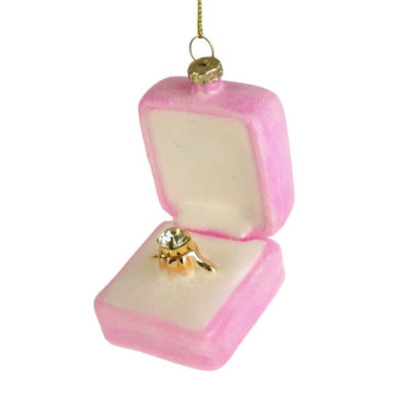 Pendentif en verre Marry Me rose