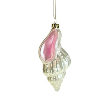 Pendentif en verre Shell blanc