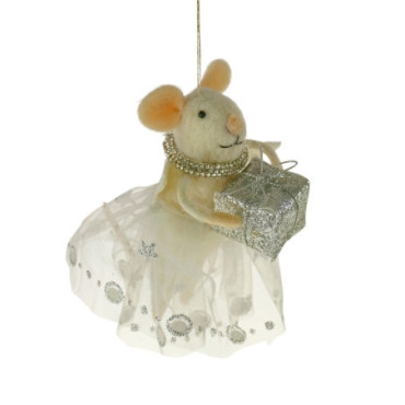 Pendentif feutre souris avec cadeau