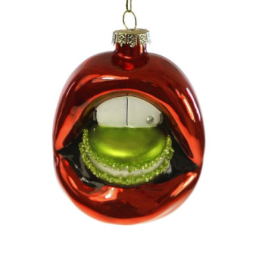 Pendentif Macaron-Lips rouge vert