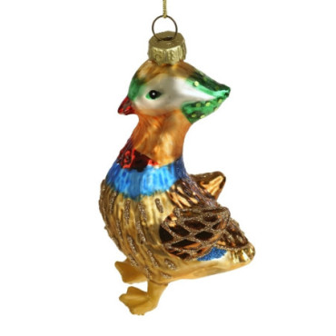 Pendentif canard mandarin multicolore