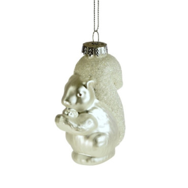 Pendentif en verre écureuil blanc