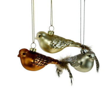 Pendentif en verre Oiseaux x3