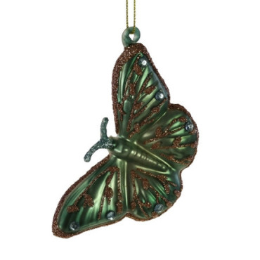 Pendentif en verre Papillon bleu