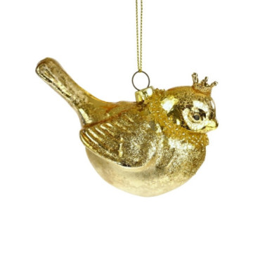 Pendentif en verre roitelet doré