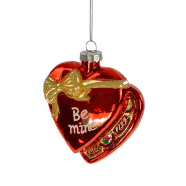 Pendentif en verre Be Mine rouge