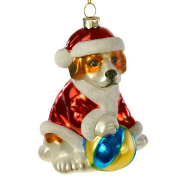 Pendentif en verre Chien avec boule