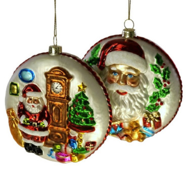 Pendentif en verre Père Noël multicolore