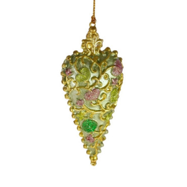 Pendentif ornement cur vert clair