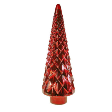 Sapin de verre rouge brillant