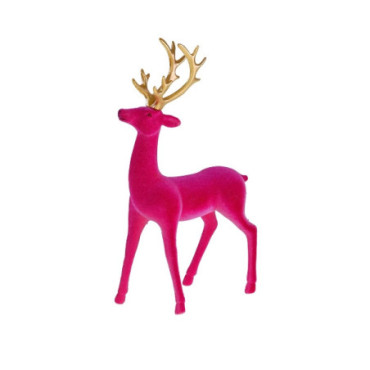 Cerf magenta floqué