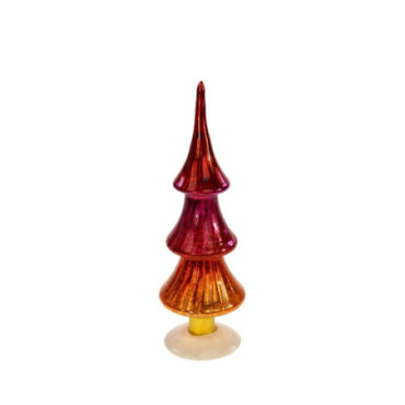 Sapin de verre rouge rose orange