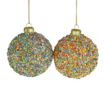 Boule de verre confetti x2