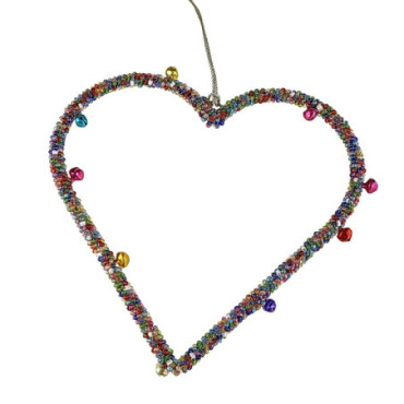 Pendentif coeur multicolore