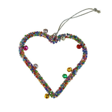 Pendentif coeur multicolore