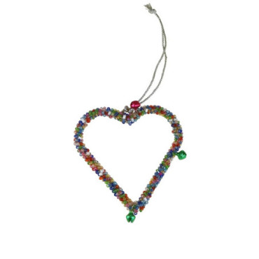 Pendentif coeur multicolore