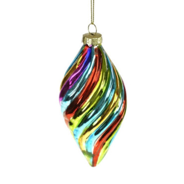 Pendentif en verre Cônes rayé