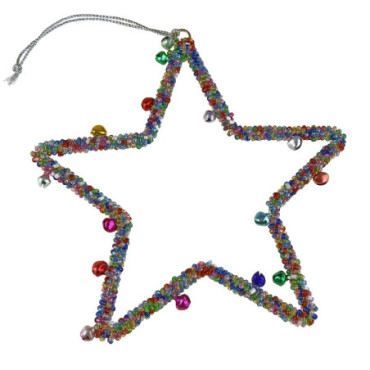 Pendentif étoile avec perles multicolore